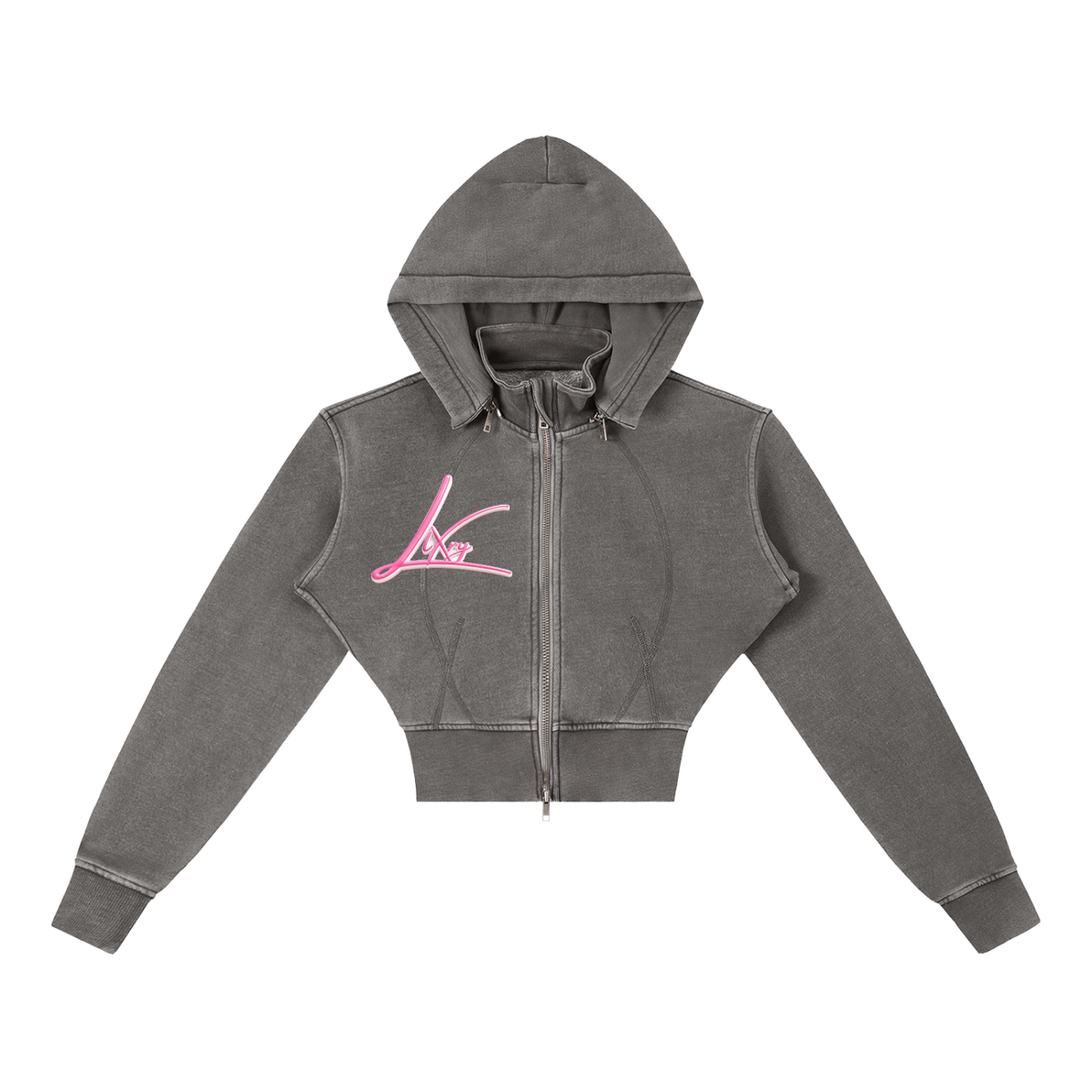 Vintage Washed Cropped Fleece Hoodie