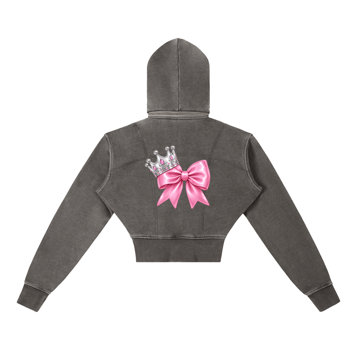 Vintage Washed Cropped Fleece Hoodie