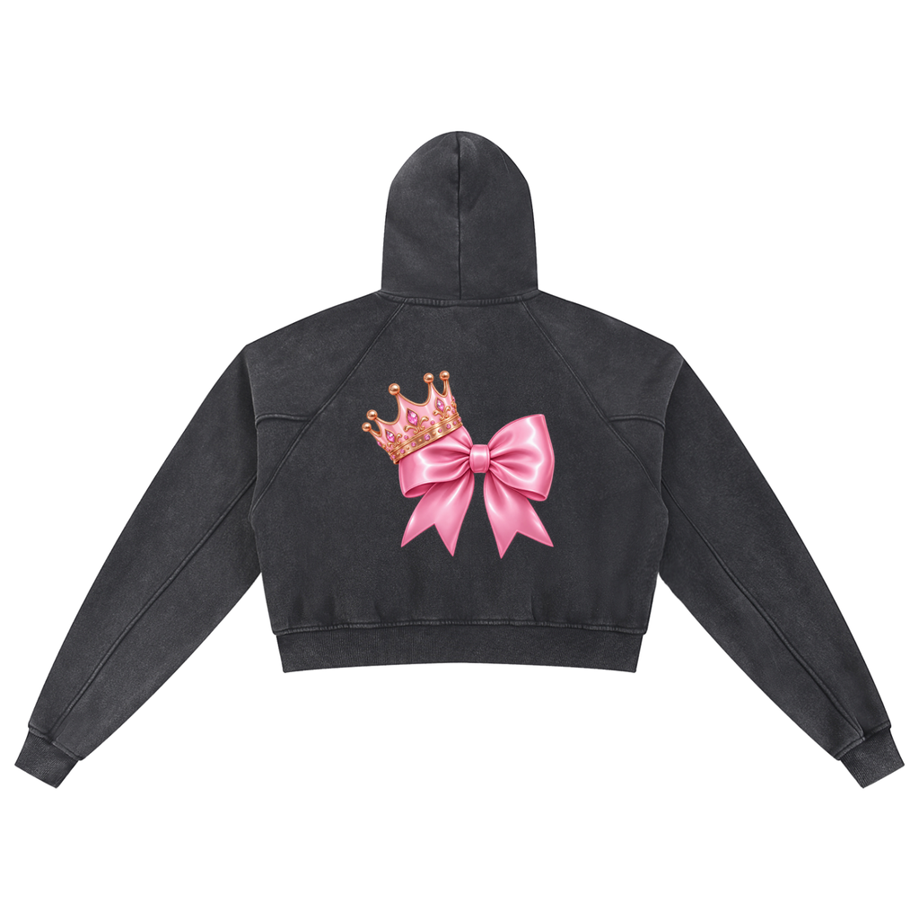 Snow Washed Cropped Hoodie