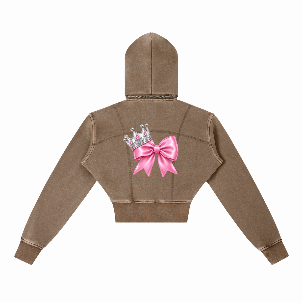 Vintage Washed Cropped Fleece Hoodie